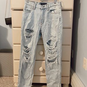 Aeropostale Mom Jeans | Light Wash | Ripped Jeans | High Rise Jeans | Mo…
